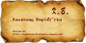 Kazatsay Boglárka névjegykártya