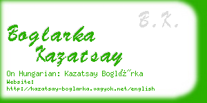 boglarka kazatsay business card